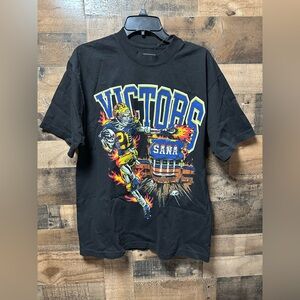 SANA Detroit Victors Football Graphic T-Shirt Black Medium New w/ Tags
